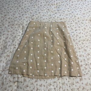 Old Navy Tan & White polka dot Mini Skirt